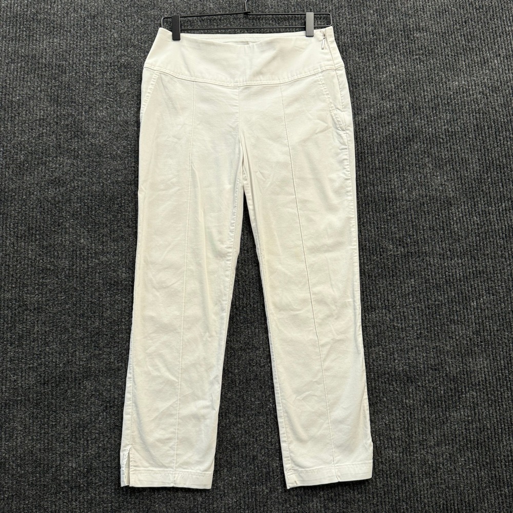 Anatomie Sonia Pants Womens S White High Rise Slim Stretch Travel Trousers
